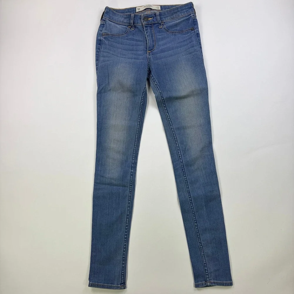 Abercrombie & Fitch Super Skinny Jeans Womens 00R 24 Medium Wash Low Rise